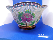 pre display med.floral bowl bought in China mesh look.about 40 years old picture