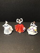 Royal Daulton Petite Ladies In Dresses Figures Lot Of 3 From 2003 Hand Painted picture