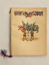 1919 antique WWI chester co pa DINNER MENU soldier sailor marine NAMES LIST art picture