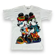 VTG 90s Disney Jerry Leigh Single Stitch T Shirt Rasta Hippie Mickey & Minnie OS picture