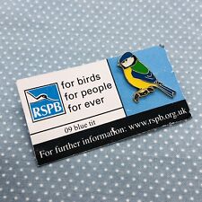 RSPB Wildlife 09 Blue Tit Enamel Bird Lapel Pin on Card picture