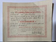 Confirmation Cert Grace Evange Lutheran Church Surname Stoll 1919 Lancaster PA picture