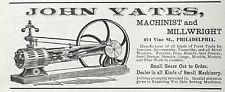 1887 JOHN YATES MACHINIST & MILLWRIGHT SMALL GEARS CUT TO ORDER PHILADELPHIA PA picture