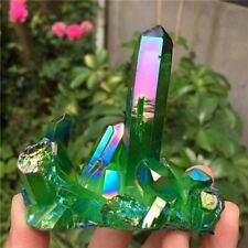 Angel Aura Green Crystal Cluster Natural Quartz Mineral Healing Home Decoration picture