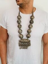 Massive Antique Yemenite Silver Handmade Women's Jewelry Necklace Judaica picture