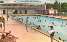 Postcard NC Shelby North Carolina City Park Pool Linen Vintage PC f9813 picture