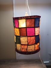 Vintage 15 Inch Quilted Hanging Lamp Shade 15ft Cord picture