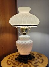 Hedco Inc. New York Hurricane Lamp Vintage 50s 60s White Swirl Two Bulb Stunning picture