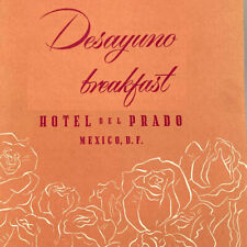 Vintage 1940s Hotel Del Pardo Restaurant Desayuno Breakfast Menu Mexico City picture