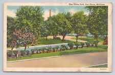 Pine Grove Park Port Huron Michigan Linen Postcard No 4755 picture