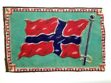 Vintage NORWAY Felt Flag Tobacco Flannel Antique Cigarette Cigar Premium FLG10 picture