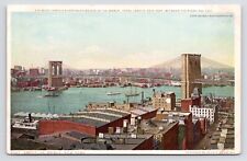 c1915 NYC Brooklyn Bridge~East River~Antique New York Postcard picture