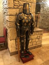 Knights Templar Suit Of Armour Medieval Black Armor Statue Costume picture