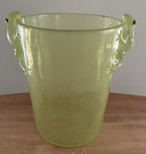 Vintage MCM Acrylic Lucite Green Frog Ice Bucket Wastebasket picture