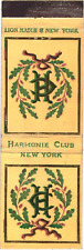 Harmonie Club New York Lion Match New York Vintage Matchbook Cover picture