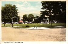 C.1920s Port Allegany PA City Park From Street Unused Pennsylvania Postcard 129 picture