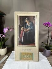 Antique 1935 Advertising Calendar Lithographic OAKFIELD FOOD SHOP RARE Beauty picture