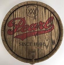 Vintage 3D Pearl Beer Keg Barrel Tap Sign Original Paper Label Texas 17