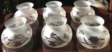 Lot of 6  Matching Antique Wheel Cut Lamp Shades Floral Design picture