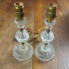 Pair Of Vintage Vanity Boudoir - Cut Glass Lamps picture