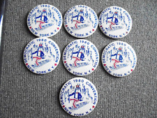 Lot of 7 Vintage 1980 Democratic Convention New York Political Campaign Pinbacks picture