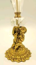Vtg Antique Gold Gilt Nude Boy W/ Dog & Grapes 3 Tier Ormolu Table Lighter 12
