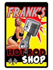 Personalized PIN UP PISTON Garage Sign Printed w YOUR NAME Aluminum Sign dd#393 picture