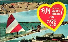 1964 Cape Cod Massachusetts MA Vintage Postcard Tri-Pic Posted picture