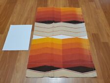 Awesome RARE Vintage Mid Century Retro 70s 60s Org Red Geometric Wave Fabric picture