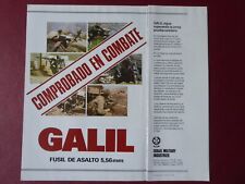 4/1985 PUB IMI ISRAEL FUSIL ASSAUT GALIL 5.56 TSAHAL IDF ORIGINAL SPANISH AD picture