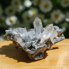 2.75in 81g Chlorite Optical Quartz Crystal Cluster, Self Healed Twin Flame, Cori picture
