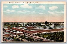 Packard Motor Co Plant Factory Aerial View Detroit MI C1920's Postcard S1 picture