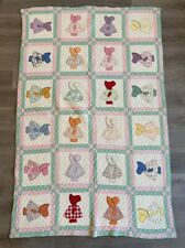 Antique Handmade Quilt Doll Pattern 1930-1940’s Vintage Quilt Very Nice 78x49 picture