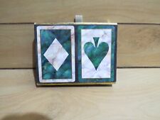 Vintage Congress Playing Card Box Set 2 Full Decks Heart And Spade Marble Luxury picture