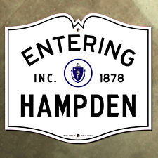 Entering Hampden Massachusetts city limit highway 1950 road sign 18x16 picture