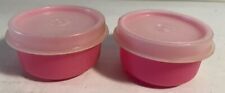 2x Vintage Tupperware Smidgets Pill Box 1oz Mini Bowl Travel Container Neon Pink picture
