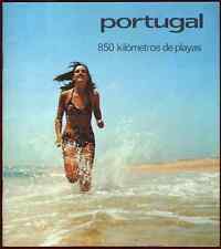 1970s Original Tourist Brochure Portugal 850 km de Playas Beaches Illustrated picture