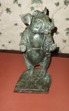 Rare Vintage Bronze Standing Pig Statue picture