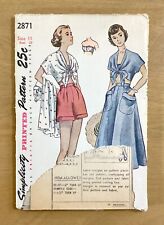 50s Vintage PINUP Skirt BRA TOP Shorts PLAY SUIT Sewing Pattern SIMPLICITY 2871 picture