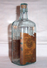 1908 Antique Gordon's London Dry Gin Bottle with Partial Label and Glass Stopper picture