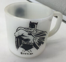 Westfield Batman Coffee Mug Cup Milk Glass White Comics TV Vintage 3x3” 1966 picture