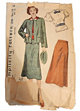 VTG 1930's Simplicity Sewing Pattern #2199 Suit, Skirt, Blouse, Jacket Sz16 picture