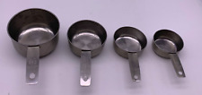 Vintage EKCO Set of 4 Stainless Nested Measuring Cups 1, 1/2, 1/3, 1/4 picture