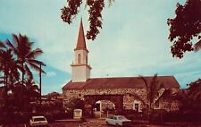 Kailua HI Hawaii Mokuaikaua Church Coral Hand Hewn Ohia Beams Vtg Postcard R5 picture