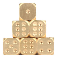 6PCs Solid Brass Dice Toy 15mm Six Sided Square Dice picture