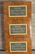 Vintage Christian Dior Eau Sauvage Savon Vintage Men's UNOPENED Soap 3pk RARE picture