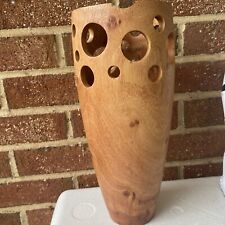hand turned wood vase 14in X 3.5 In  picture