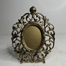 Rare Vintage Virginia Metalcrafters Photo Frame Picture Gold Brass Victorian picture