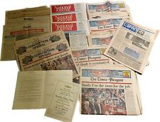 Vintage 1988 President Ronald Reagan Signature Signed Letter & Newspaper Lot Usa picture