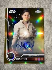 2023 Topps Chrome Star Wars Kelly Marie Tran as Rose Tico Auto Gold 37/50 picture